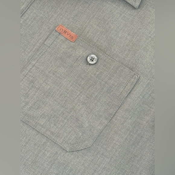 Orvis Classic Collared Shirt Mens XL Green Short Sleeve Button Outdoor Pockets - Picture 5 of 8